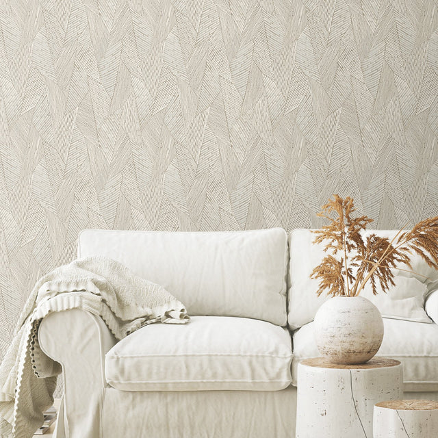 Woven Reed Stitch Brown Peel & Stick Wallpaper with Pearl Effect - RoomMates RMK12111WP