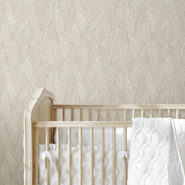 Woven Reed Stitch Brown Peel & Stick Wallpaper with Pearl Effect - RoomMates RMK12111WP