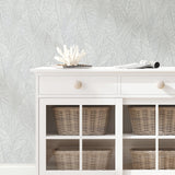 Woven Reed Stitch Grey Peel & Stick Wallpaper