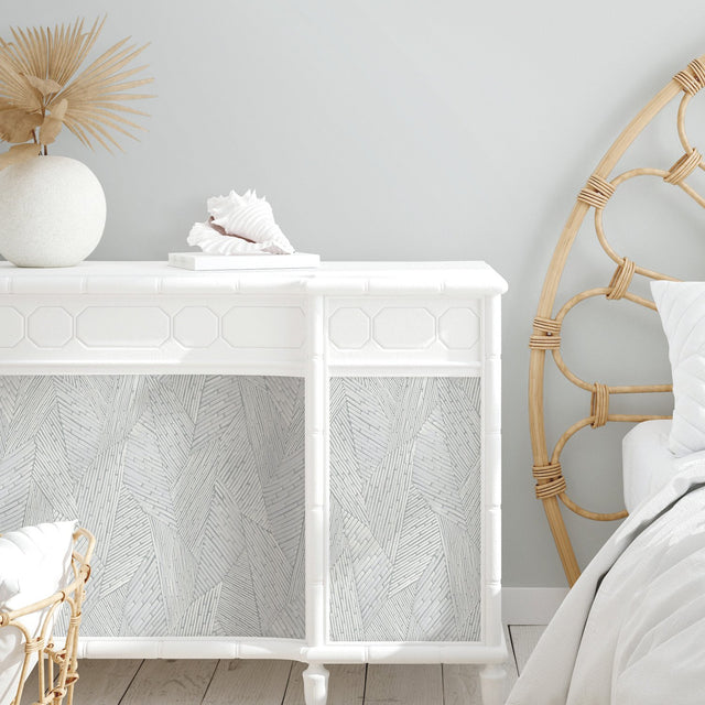Woven Reed Stitch Grey Peel & Stick Wallpaper
