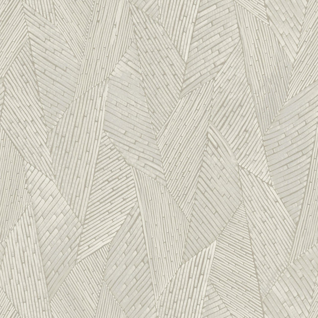 Woven Reed Stitch Taupe Peel & Stick Wallpaper with Pearl Geometric Motif - York RMK12113WP