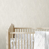 Woven Reed Stitch Taupe Peel & Stick Wallpaper with Pearl Geometric Motif - York RMK12113WP