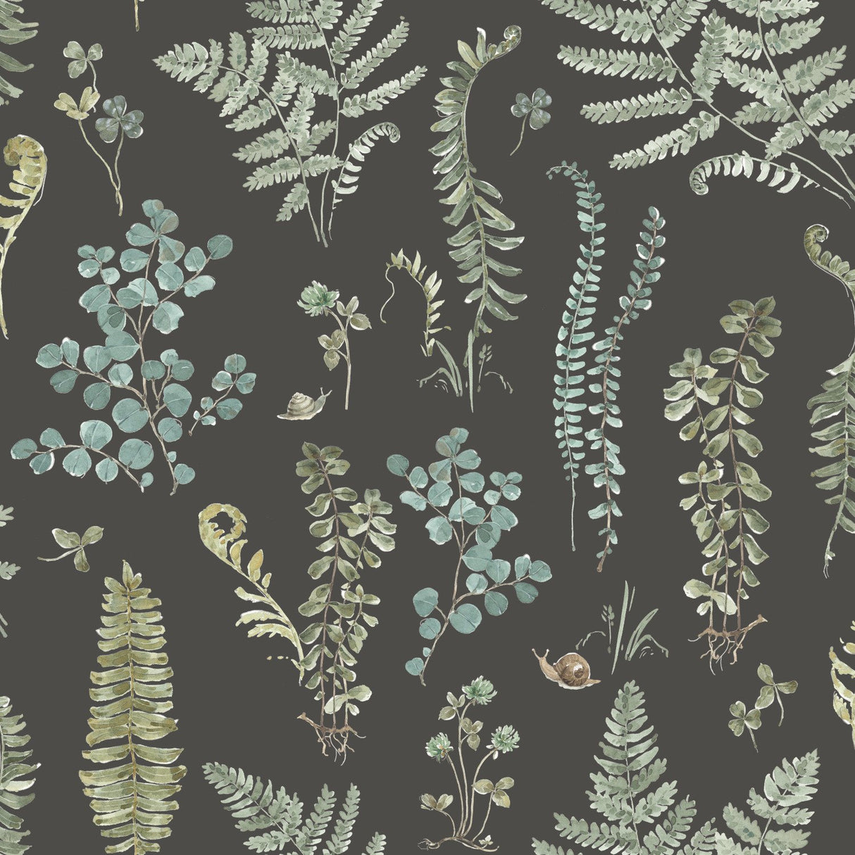 Fern Study Green Peel & Stick Wallpaper with Botanical Leaves Motif - York RMK12115RL