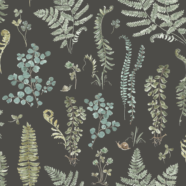 Fern Study Green Peel & Stick Wallpaper with Botanical Leaves Motif - York RMK12115RL