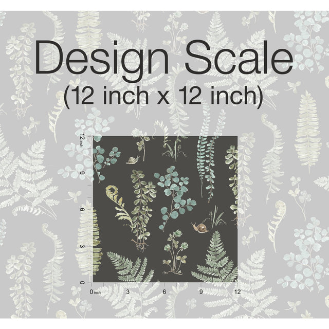 Fern Study Green Peel & Stick Wallpaper with Botanical Leaves Motif - York RMK12115RL
