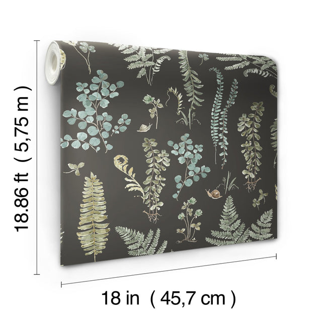 Fern Study Green Peel & Stick Wallpaper with Botanical Leaves Motif - York RMK12115RL