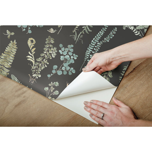 Fern Study Green Peel & Stick Wallpaper with Botanical Leaves Motif - York RMK12115RL
