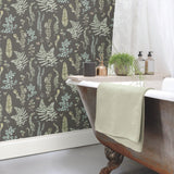 Fern Study Green Peel & Stick Wallpaper with Botanical Leaves Motif - York RMK12115RL