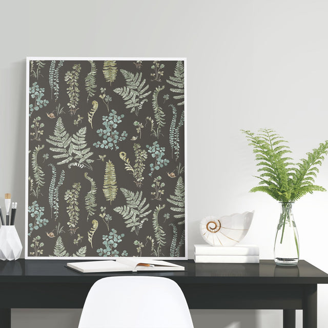 Fern Study Green Peel & Stick Wallpaper with Botanical Leaves Motif - York RMK12115RL