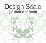 Damask Green Peel & Stick Wallpaper with Traditional Damask Pattern - York RMK12116WP