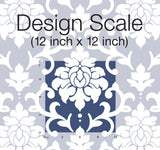 Damask Blue Peel & Stick Wallpaper with Traditional Damask Pattern - York RMK12119WP