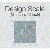 Spring Forest Pals Grey Peel & Stick Wallpaper with Woodland Animals Pattern - York RMK12121RL