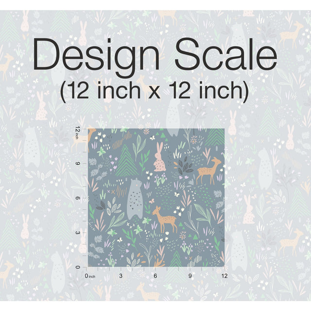 Spring Forest Pals Grey Peel & Stick Wallpaper with Woodland Animals Pattern - York RMK12121RL