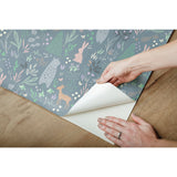 Spring Forest Pals Grey Peel & Stick Wallpaper with Woodland Animals Pattern - York RMK12121RL