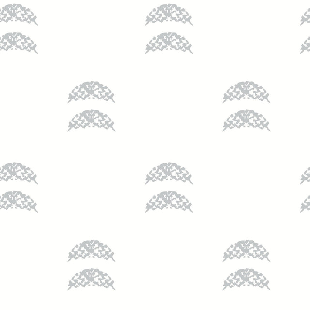 Rose Lindo Half Moon Grey Peel & Stick Wallpaper with Whimsical Global Novelty Pattern - York RMK12142WP