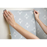 Rose Lindo Pressed Petals Taupe Peel & Stick Wallpaper with Floral Diamond Motif - York RMK12144WP