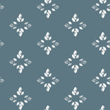Pressed Petals Denim Peel & Stick Wallpaper with Floral Diamond Motif - York RMK12146WP