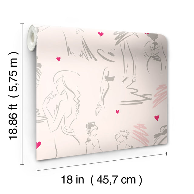 Glamour Pink Peel & Stick Wallpaper