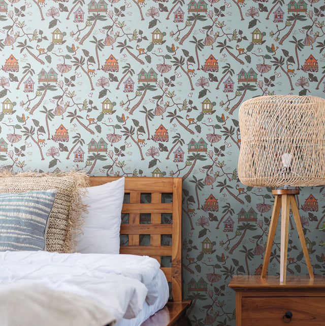 Calypso Jungle Blue Peel & Stick Wallpaper