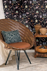 Calypso Jungle Black Peel & Stick Wallpaper with Whimsical Botanical Flowers Pattern - York RMK12156RL