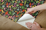 Selva Green Peel & Stick Wallpaper with Whimsical Botanical Flowers Pattern - York RMK12157RL
