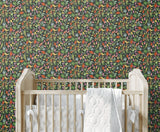Selva Green Peel & Stick Wallpaper with Whimsical Botanical Flowers Pattern - York RMK12157RL