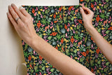 Selva Green Peel & Stick Wallpaper with Whimsical Botanical Flowers Pattern - York RMK12157RL