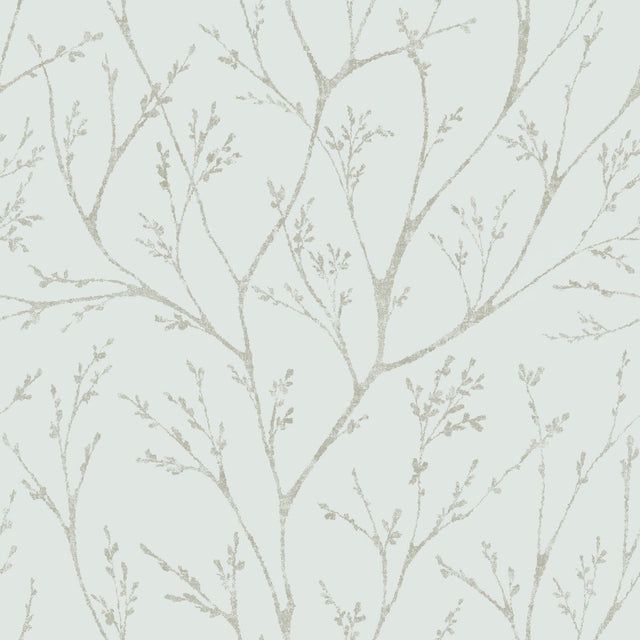 Tree Branches Blue Peel & Stick Wallpaper with Whimsical Botanical Trees Pattern - York RMK12161WP