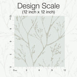Tree Branches Blue Peel & Stick Wallpaper with Whimsical Botanical Trees Pattern - York RMK12161WP