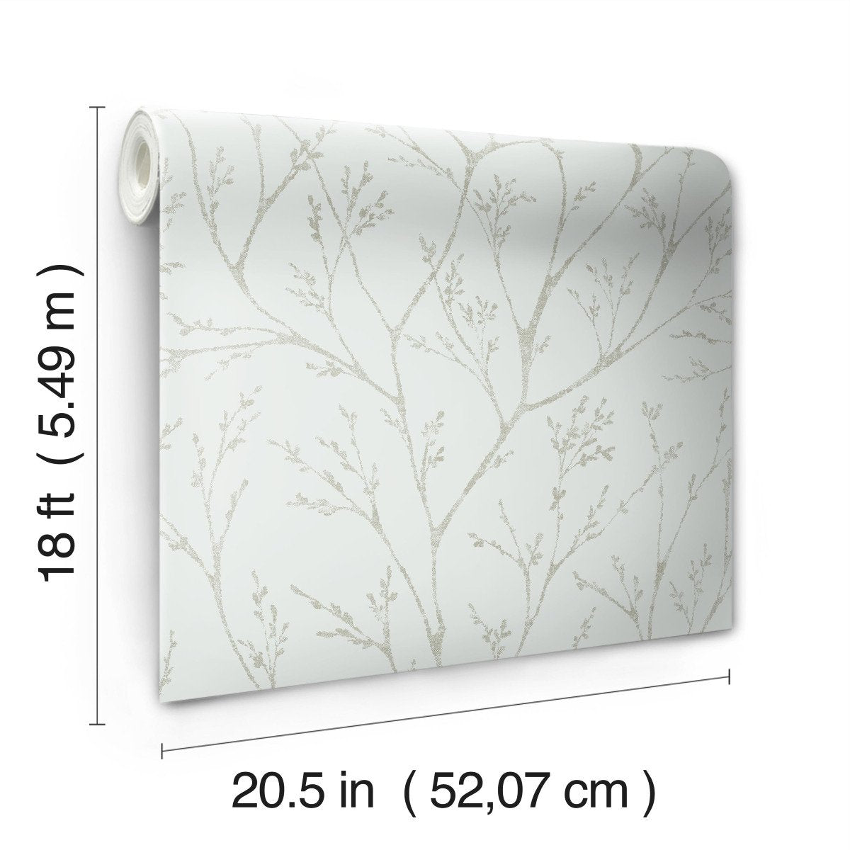 Tree Branches Blue Peel & Stick Wallpaper with Whimsical Botanical Trees Pattern - York RMK12161WP