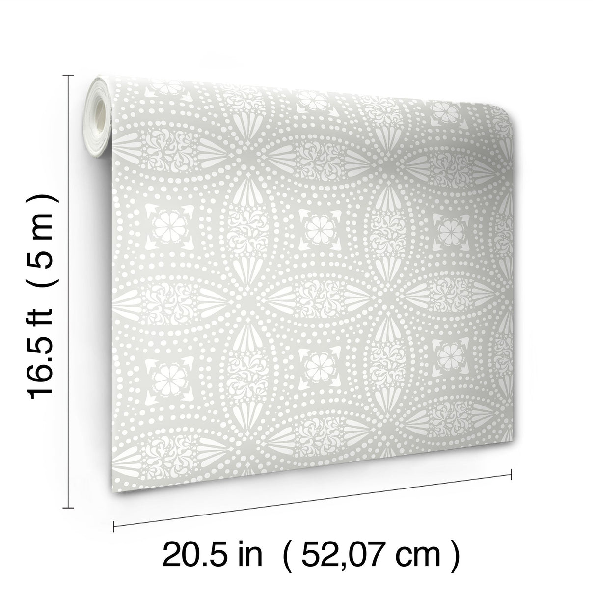 Overlapping Medallions Grey Peel & Stick Wallpaper with Whimsical Abstract Medallions - York RMK12172WP