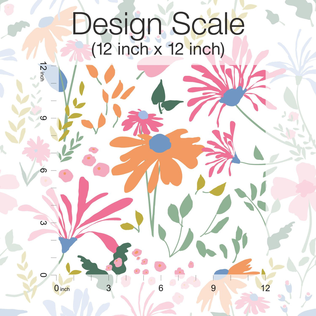 Bella Garden Multicolor Peel & Stick Wallpaper with Whimsical Botanical Floral Pattern - York RMK12174PLW