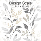 Cottage Vine Grey Peel & Stick Wallpaper with Whimsical Botanical Floral Pattern - York RMK12178PLW