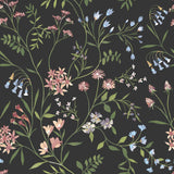 Meadow Mix Pink Peel & Stick Wallpaper with Whimsical Botanical Floral Pattern - York RMK12180PLW