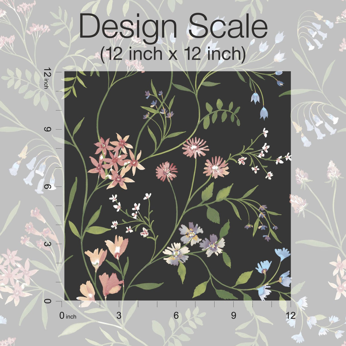 Meadow Mix Pink Peel & Stick Wallpaper with Whimsical Botanical Floral Pattern - York RMK12180PLW