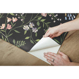 Meadow Mix Pink Peel & Stick Wallpaper with Whimsical Botanical Floral Pattern - York RMK12180PLW