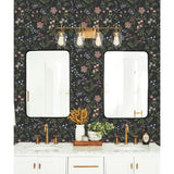 Meadow Mix Pink Peel & Stick Wallpaper with Whimsical Botanical Floral Pattern - York RMK12180PLW