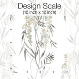 Nouveaux Wisteria Taupe Peel & Stick Wallpaper with Botanical Floral Pattern, Whimsical Style - York RMK12183PLW