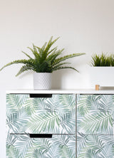 Tropical Vibe Blue Peel & Stick Wallpaper with Botanical Leaf Motif - York RMK12186PLW