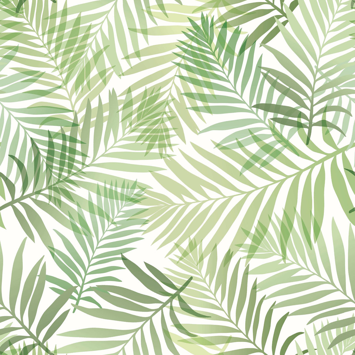 Tropical Vibe Green Peel & Stick Wallpaper with Botanical Leaves Motif - York RMK12188PLW