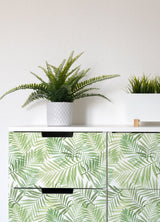 Tropical Vibe Green Peel & Stick Wallpaper with Botanical Leaves Motif - York RMK12188PLW
