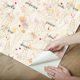 Yoga Goddesses Purple Peel & Stick Wallpaper