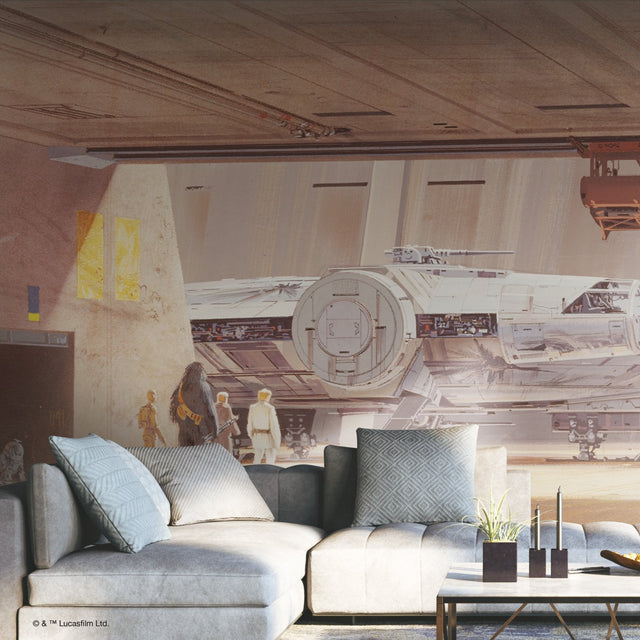 Ralph McQuarries Star Wars Docking Bay Millennium Falcon Peel & Stick Wall Mural Beige - York RMK12200M