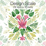 Cat Coquillette Tropical Green Peel & Stick Wallpaper with Botanical Flowers Motif, Whimsical Style - York RMK12204WP