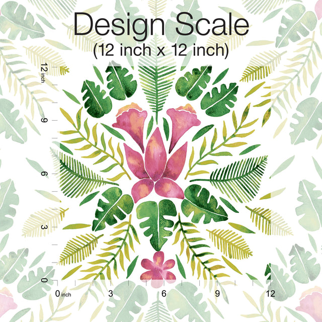 Cat Coquillette Tropical Green Peel & Stick Wallpaper with Botanical Flowers Motif, Whimsical Style - York RMK12204WP