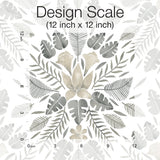Grey Cat Coquillette Tropical Peel & Stick Wallpaper in Grey with Botanical Floral Motif - York RMK12205WP