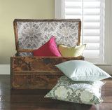 Grey Cat Coquillette Tropical Peel & Stick Wallpaper in Grey with Botanical Floral Motif - York RMK12205WP
