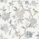 Candid Moments Grey Peel & Stick Wallpaper with Botanical Floral Chinoiserie Pattern - York RMK12206WP
