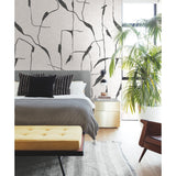 Ivory Coast Grey Peel & Stick Wall Mural with Abstract Glam Etched Motif - York RMK12210M