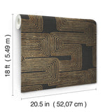 Zulu Signature Gold Peel & Stick Wallpaper with Metallic Global Texture Pattern - York RMK12213PL